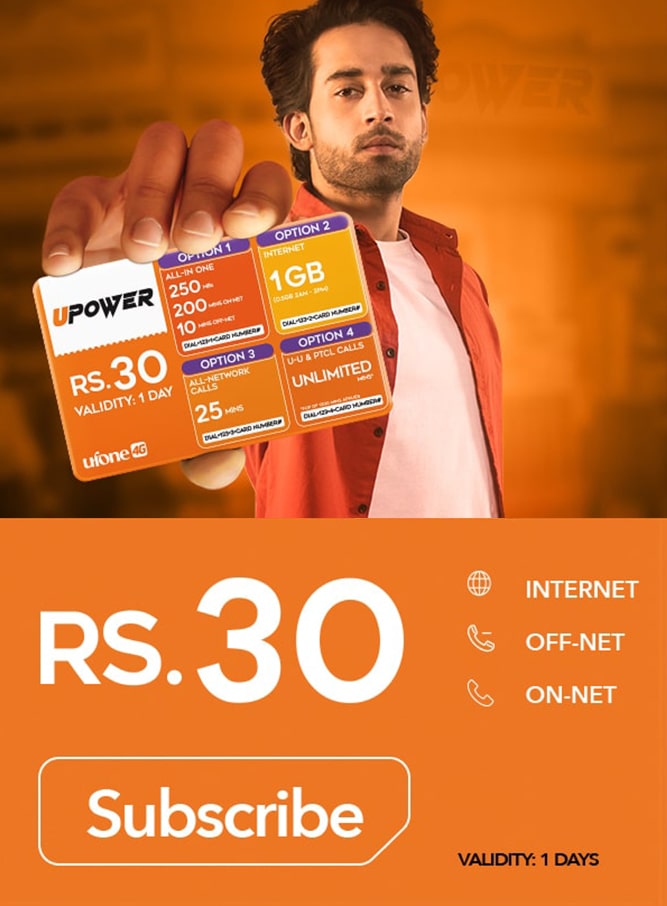UFONE NET PACK | UFONE WEEKLY INTERNET PACKAGE | rs 30 validity 1day